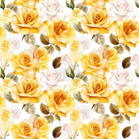 Rosen -Nahtlose Aquarell-Muster Blumen - perfekt für Verpackungen, Tapeten, Hochzeitseinladungen, romantische Veranstaltungen. Floral Print, nahtloses Design, 300 dpi, 4096x4096 Hohe Auflösung
