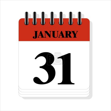 Illustration for January 31 calendar date design - Royalty Free Image