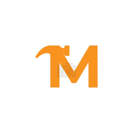 Téléchargez les illustrations : Lettre initiale M Marteau Logo Design Inspiration - en licence libre de droit