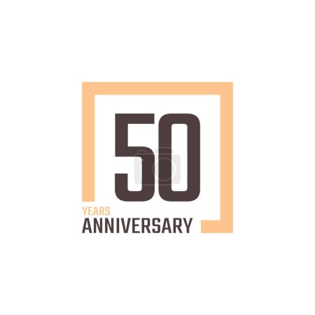 Illustration for 50 Year Anniversary Celebration Vector with Square Shape. Happy Anniversary Greeting Celebrates Template Design Illustration - Royalty Free Image