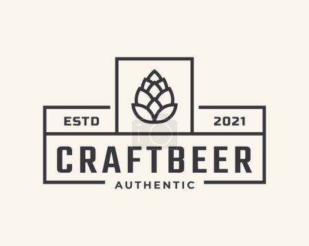 Classic Vintage Retro Label Badge for Hops Craft Beer Ale Brewery Logo Design Inspiration