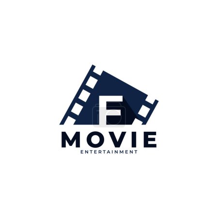 Logo du film. Lettre initiale F Élément de modèle de conception de logo de film. Eps10 Vecteur