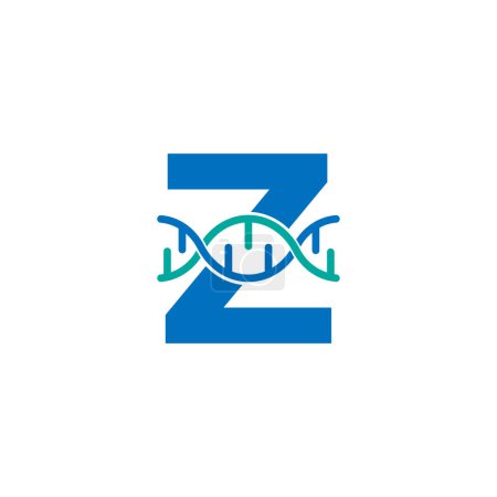 Illustration for Initial Letter Z Genetic Dna Icon Logo Design Template Element. Biological Illustration - Royalty Free Image