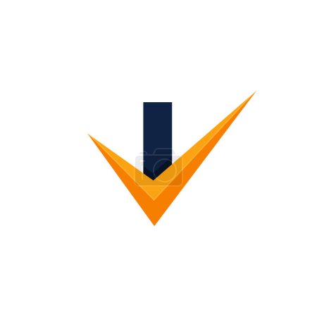 Illustration for Approved Logo. Initial Letter I Check Logo Design Template. Eps10 Vector - Royalty Free Image