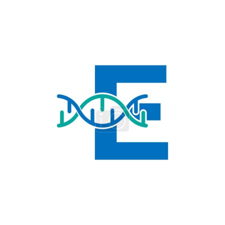 Illustration for Initial Letter E Genetic Dna Icon Logo Design Template Element. Biological Illustration - Royalty Free Image