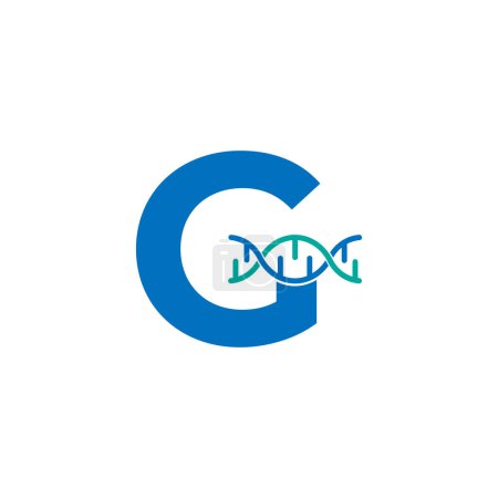 Illustration for Initial Letter G Genetic Dna Icon Logo Design Template Element. Biological Illustration - Royalty Free Image