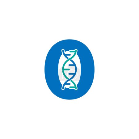 Illustration for Number 0 Genetic Dna Icon Logo Design Template Element. Biological Illustration - Royalty Free Image