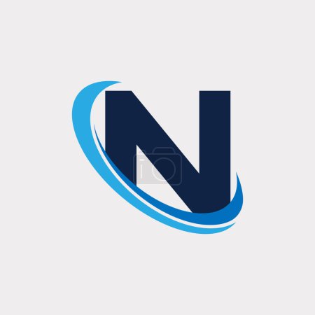 Anfangsbuchstabe N Tech Logo Design Template Element. Eps10-Vektor