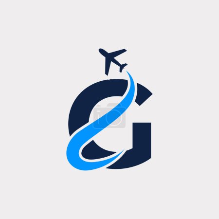 Ilustración de Carta inicial creativa G Air Travel Logo Design Template. Eps10 Vector - Imagen libre de derechos