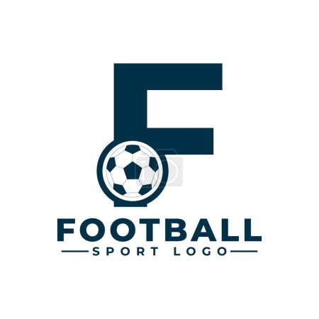 Buchstabe F mit Soccer Ball Logo Design. Vektor Design Template Elemente für Sport Team oder Corporate Identity.