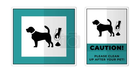 Nettoyer après que votre chien signe l'illustration vectorielle d'icône de symbole d'étiquette