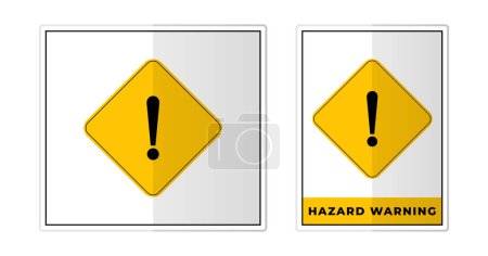 Illustration for Hazard warning attention with exclamation Sign Label Symbol Icon Vector Illustration - Royalty Free Image