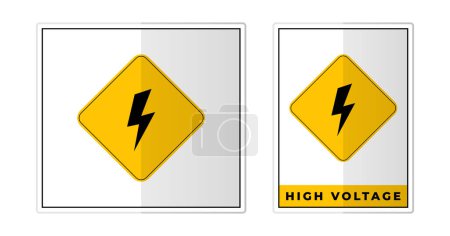 Illustration for High voltage Sign Label Symbol Icon Vector Illustration - Royalty Free Image