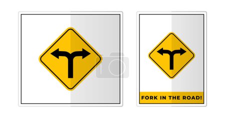 Ilustración de Crossroads Sign Label Symbol Icono Vector Ilustración - Imagen libre de derechos