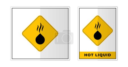 Téléchargez les illustrations : Illustration vectorielle d'icône de symbole d'étiquette de signe liquide chaud - en licence libre de droit