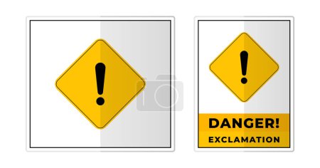 Illustration for Danger Exclamation Sign Label Symbol Icon Vector Illustration - Royalty Free Image