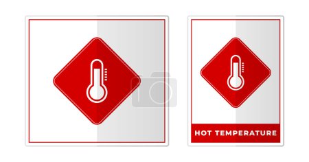 Illustration for Hot temperature Warning Sign Label Symbol Icon Vector Illustration - Royalty Free Image