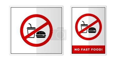 Illustration for No eating Sign Label Symbol Icon Vector Illustration - Royalty Free Image