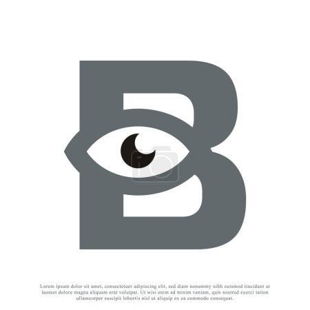 Téléchargez les illustrations : Résumé Lettre initiale B avec logo pour les yeux. Illustration vectorielle - en licence libre de droit