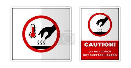 Illustration for Do not touch, hot surface hazard Sign Label Symbol Icon Vector Illustration - Royalty Free Image