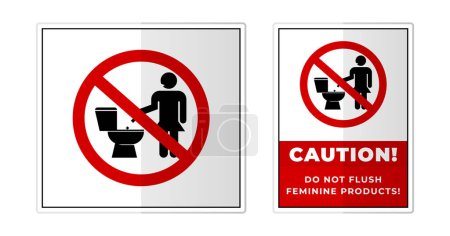 Ilustración de No enjuague los productos femeninos Signo Símbolo de etiqueta Icono Vector Ilustración - Imagen libre de derechos