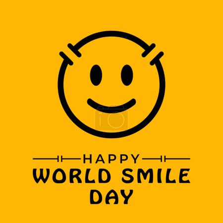 Illustration for World smile day design template vector illustration greeting design Isolated on yellow background - Royalty Free Image