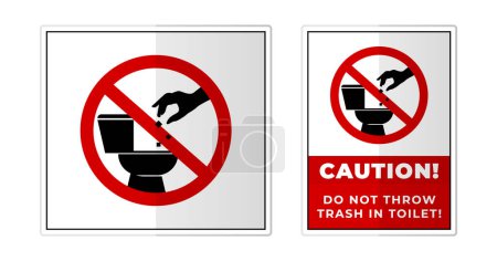 Werfen Sie keinen Müll in Toilettenschild-Symbol-Vektor-Illustration
