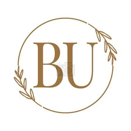 Ilustración de Símbolo de signo de logotipo BU de tipo de letra inicial elegante simple icono, plantilla de diseño de logotipo - Imagen libre de derechos