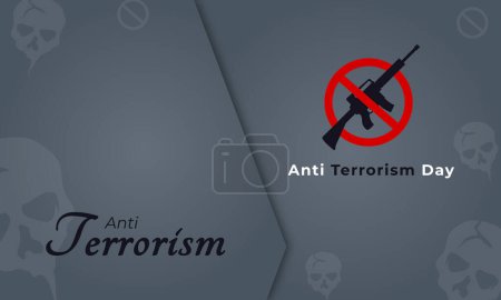 Ilustración de Cartel de la tarjeta de felicitación del Día contra el Terrorismo para Stop Terrorism Vector Illustration - Imagen libre de derechos