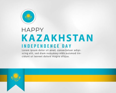 Téléchargez les illustrations : Joyeuse fête de l'indépendance du Kazakhstan 16 décembre Illustration de design vectoriel de célébration. Modèle pour affiche, bannière, publicité, carte de vœux ou élément de conception d'impression - en licence libre de droit