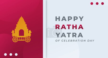 Téléchargez les illustrations : Illustration de conception vectorielle de célébration de Ratha Yatra heureuse pour l'arrière-plan, l'affiche, la bannière, la publicité, la carte de voeux - en licence libre de droit