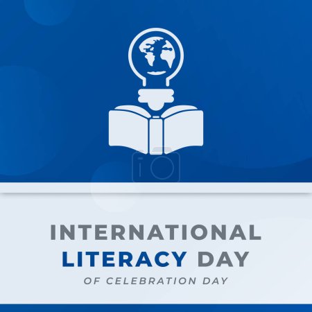 Téléchargez les illustrations : Illustration de conception vectorielle de célébration de la Journée internationale de l'alphabétisation pour l'arrière-plan, l'affiche, la bannière, la publicité, la carte de souhaits - en licence libre de droit