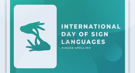 Ilustración de Feliz Día Internacional de las Lenguas de Señas Celebración Diseño Vectorial Ilustración para Fondo, Cartel, Banner, Publicidad, Tarjeta de Saludo - Imagen libre de derechos