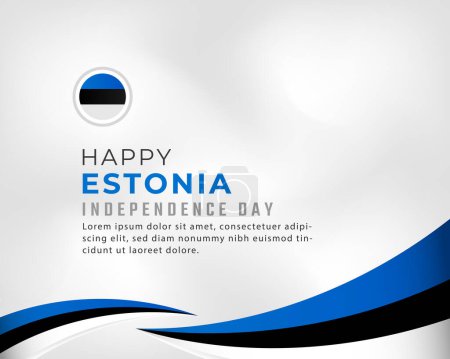 Illustration for Happy Estonia Independence Day February 24th Celebration Vector Design Illustration. Template for Poster, Banner, Advertising, Greeting Card or Print Design Element - Royalty Free Image