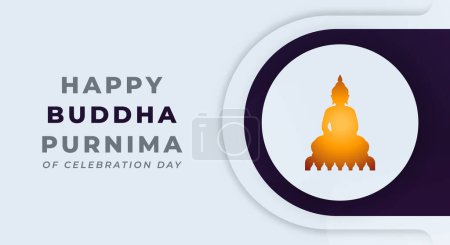 Illustration for Happy Buddha Purnima Day Celebration Vector Design Illustration for Background, Poster, Banner, Advertising, Greeting Card - Royalty Free Image