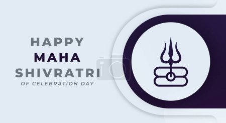 Illustration for Happy Maha Shivratri Hindu Day Celebration Vector Design Illustration for Background, Poster, Banner, Advertising, Greeting Card - Royalty Free Image