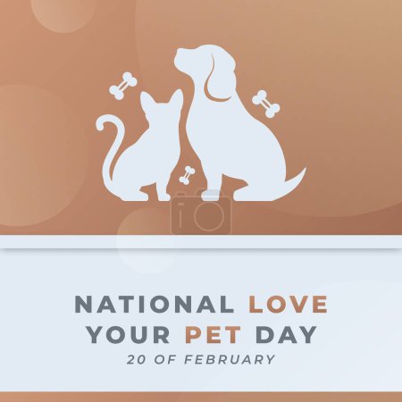 Téléchargez les illustrations : Happy National Love Your Pet Day Février Celebration Vector Design Illustration. Modèle d'arrière-plan, d'affiche, de bannière, de publicité, de carte de vœux ou d'élément de conception d'impression - en licence libre de droit