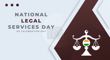 Téléchargez les illustrations : Illustration de conception vectorielle de célébration de la Journée nationale des services juridiques pour le contexte, l'affiche, la bannière, la publicité, la carte de vœux - en licence libre de droit