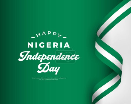 Illustration for Happy Nigeria Independence Day October 1th Celebration Vector Design Illustration. Template for Poster, Banner, Advertising, Greeting Card or Print Design Element - Royalty Free Image