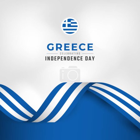 Illustration for Happy Greece Independence Day March 25th Celebration Vector Design Illustration. Template for Poster, Banner, Advertising, Greeting Card or Print Design Element - Royalty Free Image