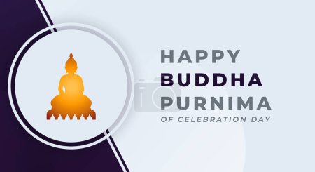 Illustration for Happy Buddha Purnima Day Celebration Vector Design Illustration for Background, Poster, Banner, Advertising, Greeting Card - Royalty Free Image