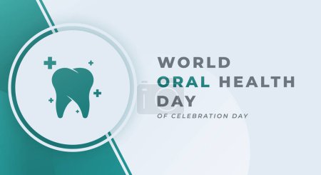 Feier zum Welttag der Mundgesundheit Design-Illustration für Hintergrund, Plakat, Banner, Grußkarte, Werbung