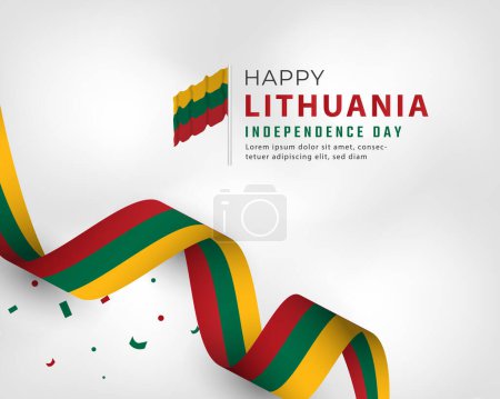 Illustration for Happy Lithuania Independence Day March 11th Celebration Vector Design Illustration. Template for Poster, Banner, Advertising, Greeting Card or Print Design Element - Royalty Free Image