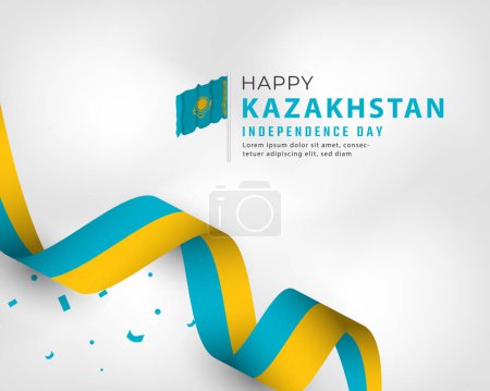 Illustration for Happy Kazakhstan Independence Day December 16th Celebration Vector Design Illustration. Template for Poster, Banner, Advertising, Greeting Card or Print Design Element - Royalty Free Image