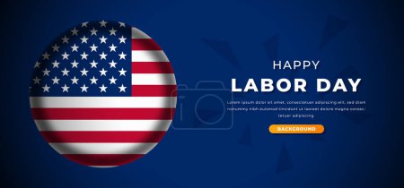 Ilustración de Día Internacional del Trabajo El 1 de mayo Antecedentes Póster Banner United State America Celebration Worker - Imagen libre de derechos