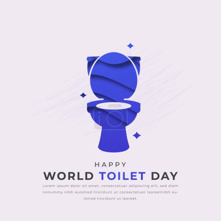 Happy Toilet Day Paper cut style Vector Design Illustration for Background, Poster, Banner, Advertising, Greeting Card