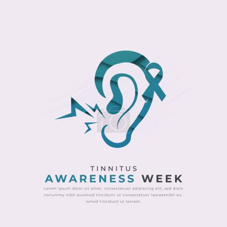 Illustration for Tinnitus Awareness Week Paper cut style Vector Design Illustration for Background, Poster, Banner, Advertising, Greeting Card - Royalty Free Image