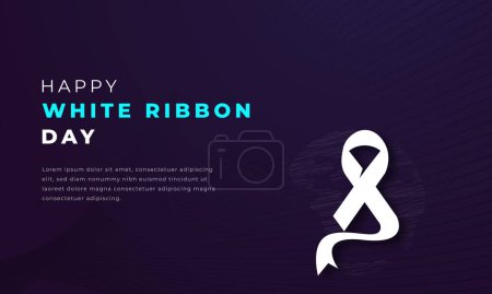 White Ribbon Day Paper cut style Vector Design Illustration for Background, Poster, Banner, Advertising, Greeting Card