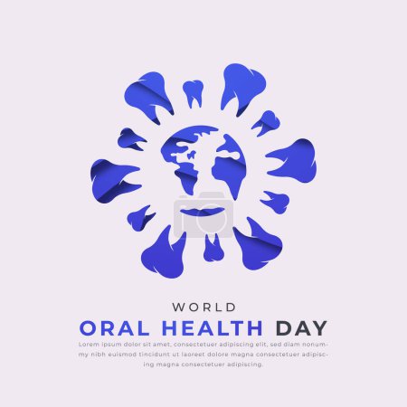 Welttag der Mundgesundheit, Grußkarte, Plakat, Banner, Vektor-Design-Illustration für Hintergrund, Papier schneiden, Werbung