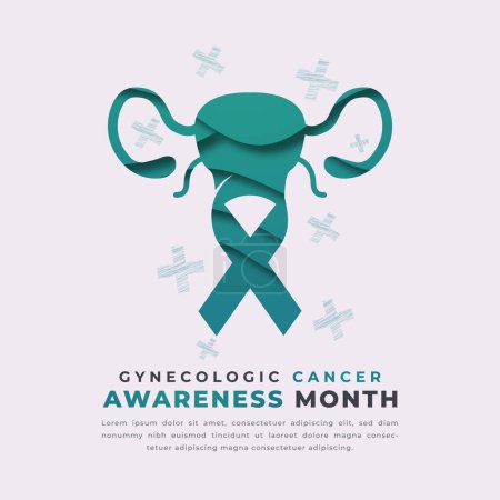 Gynecologic Cancer Awareness Month Paper cut style Vektor Design Illustration für Hintergrund, Poster, Banner, Werbung, Grußkarte